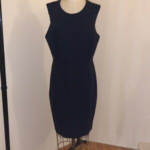 New J Crew  Navy Lt wool Sheath Dress Sleeveless 12